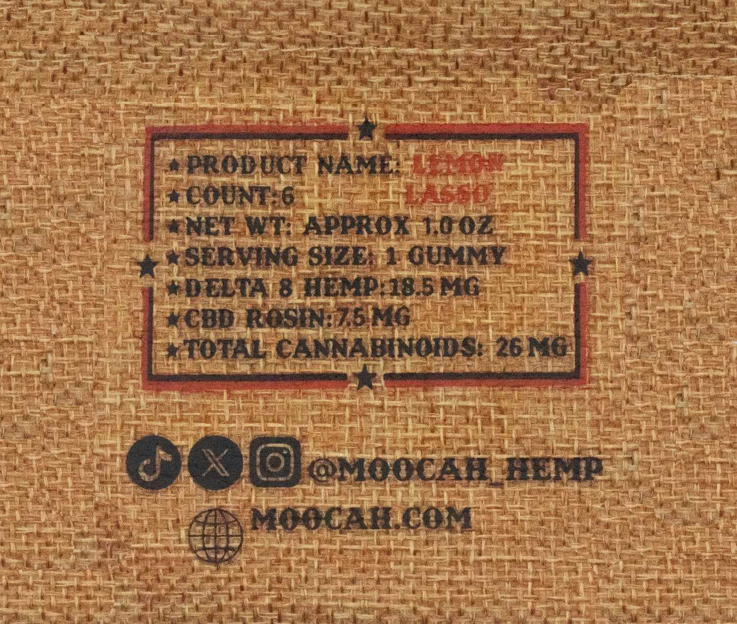 20mg D8 + 5mg CBD Rosin Lemon Lasso 6ct